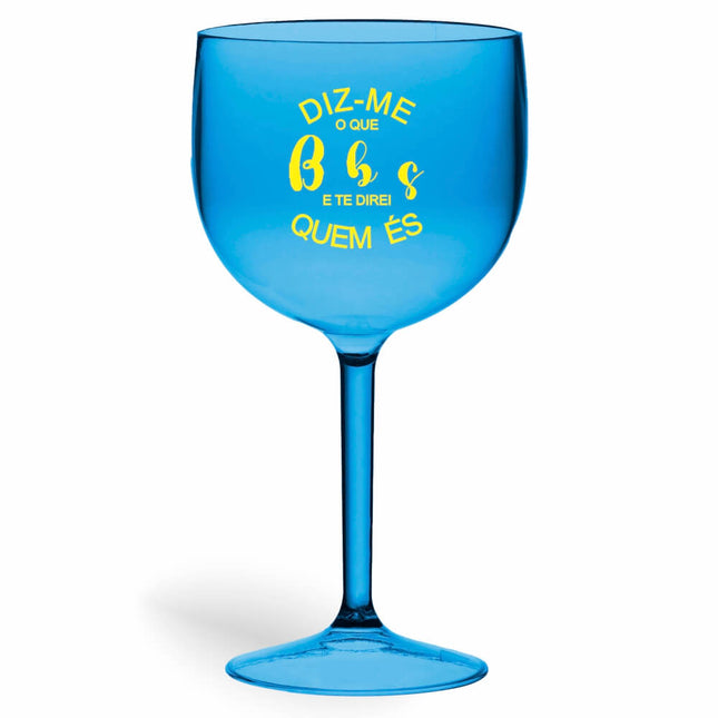 Taça De Gin 580Ml Impressão  Transparente Azul  1X0