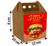 Embalagens Para Delivery Kraft 250G Hambúrguer E Sanduíches Com Alça Média  4X0