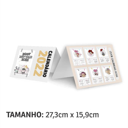 Calendário De Mesa Básico Pvc 0,50Mm Premium  Branco  4X0