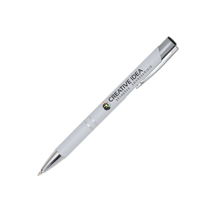 Canetas  Linha Premium Beta Soft  Acabamento Metalizado Branca