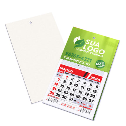 Calendários E Folhinhas 2025 Postais Furo Com Calendário Supremo 255G Verniz Uv Total Frente  4X0