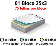 Blocos E Talões  25 Folhas  Autocopiativo 56G  25X3