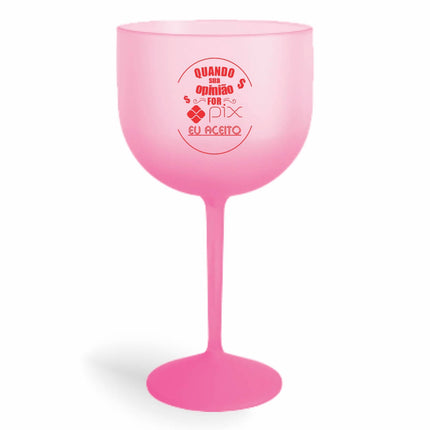 Taça De Gin 580Ml Impressão  Degradê Rosa  1X0