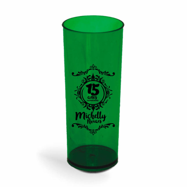 Copo Long Drink 350Ml  Transparente Verde Folha  1X0