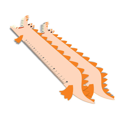Réguas Pvc 0,50Mm Premium Branco  Infantil Modelo Jacaré 20Cm  4X0
