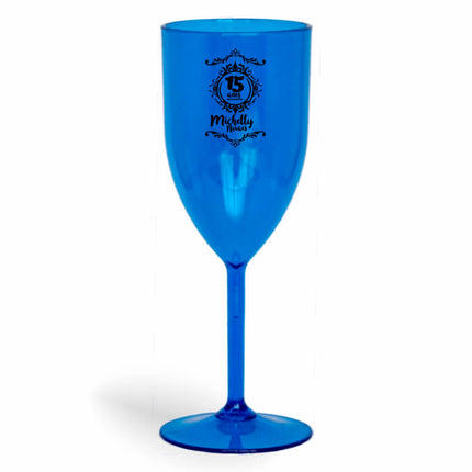 Taça De Vinho 330Ml Impressão  Transparente Azul  1X0