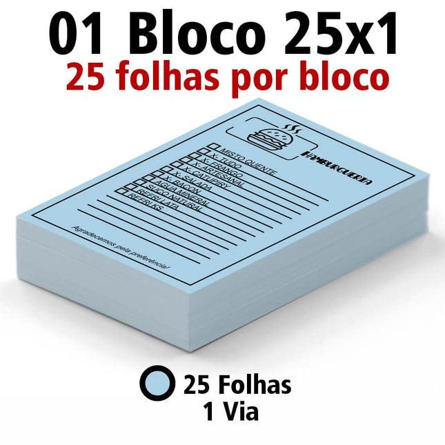 Blocos E Talões  25 Folhas  Ap 75G  25X1