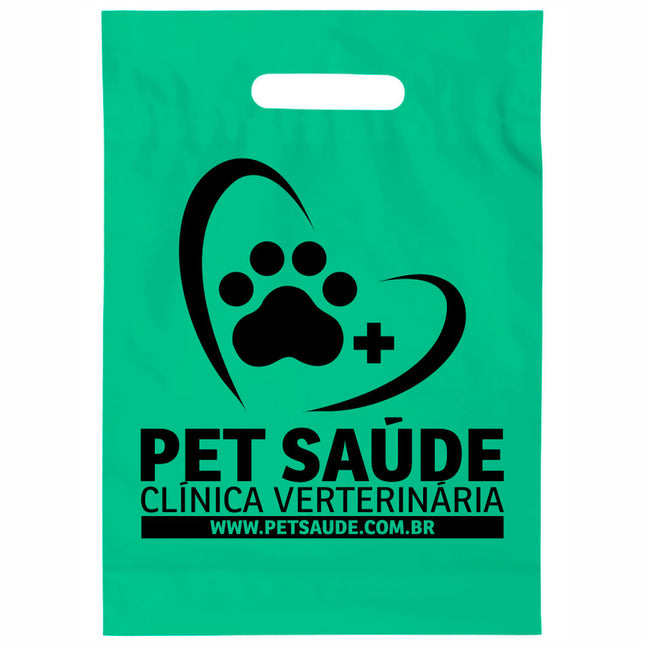 Sacolas   Plásticas Boca Vazada 400X500Mm Verde Água  1X0
