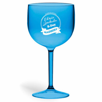 Taça De Gin 580Ml Impressão  Transparente Azul  1X0