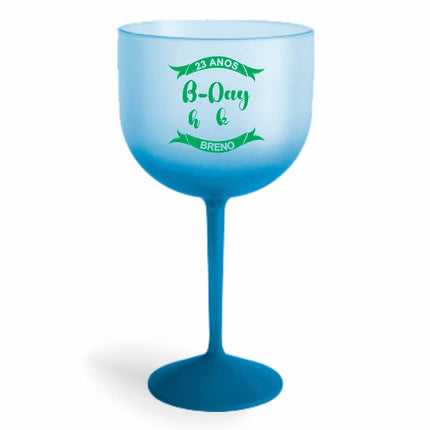 Taça De Gin 580Ml Impressão  Degradê Azul   1X0