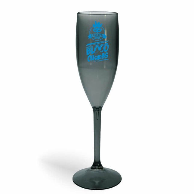 Taça De Champanhe 180Ml Impressão  Transparente Fumê  1X0