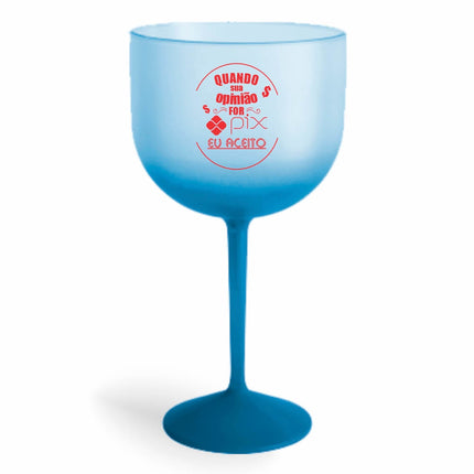 Taça De Gin 580Ml Impressão  Degradê Azul   1X0
