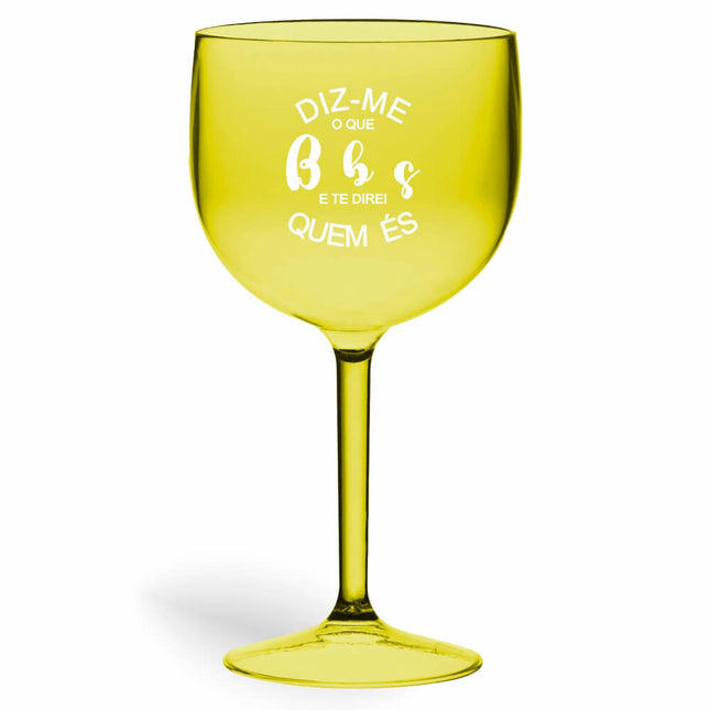 Taça De Gin 580Ml Impressão  Transparente Amarela  1X0