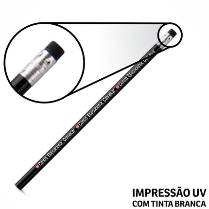 Lápis De Escrever Preto Resinado Com Borracha  4X0
