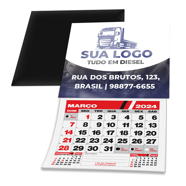 Imãs De Geladeira - Com Calendário Corte Reto 50X45Mm