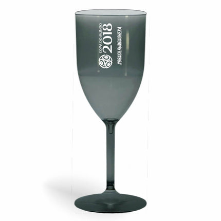 Taça De Vinho 330Ml Impressão  Transparente Fumê  1X0
