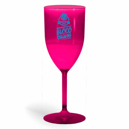 Taça De Vinho 330Ml Impressão  Transparente Rosa  1X0