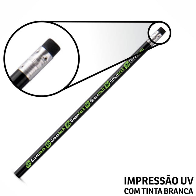 Lápis De Escrever Preto Resinado Com Borracha  4X0