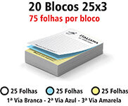 Blocos E Talões  25 Folhas  Autocopiativo 56G  25X3