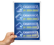 Adesivos Folha 330X480Mm Com Corte Especial Vinil Transparente Com Tinta Branca Invertido