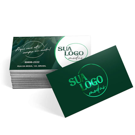 Cartões De Visita Couchê 300G Hot Stamping Lam Fosca Fv E Hotstamping Fr   4X4