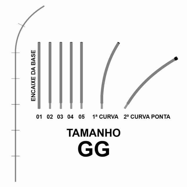 Wind Banner Peças Hastes Faca, Pena E Vela Gg