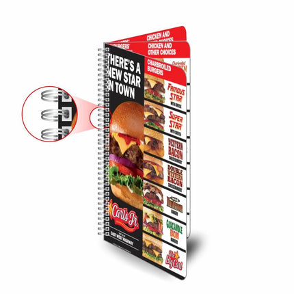 Cardápios  Wire O  6 Páginas Couchê 250G