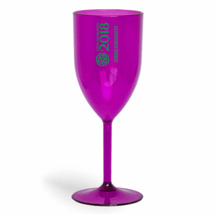 Taça De Vinho 330Ml Impressão  Transparente Roxa  1X0