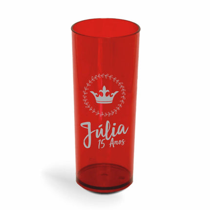 Copo Long Drink 350Ml  Transparente Vermelho  1X0