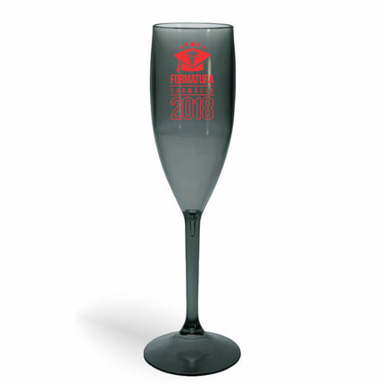 Taça De Champanhe 180Ml Impressão  Transparente Fumê  1X0