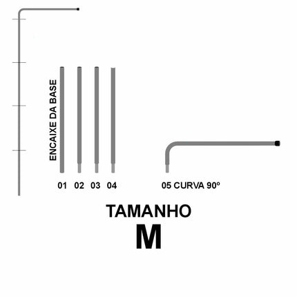 Wind Banner Peças Hastes Retangular M