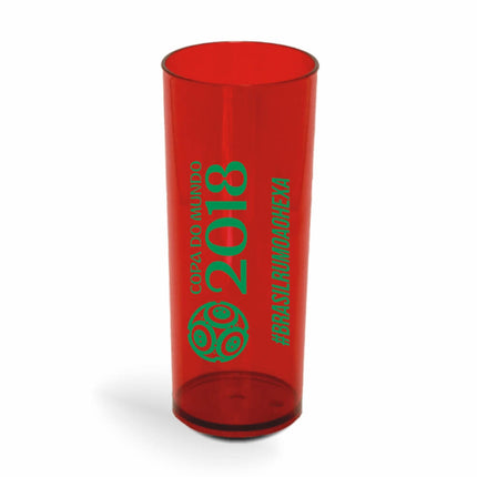 Copo Long Drink 350Ml  Transparente Vermelho  1X0