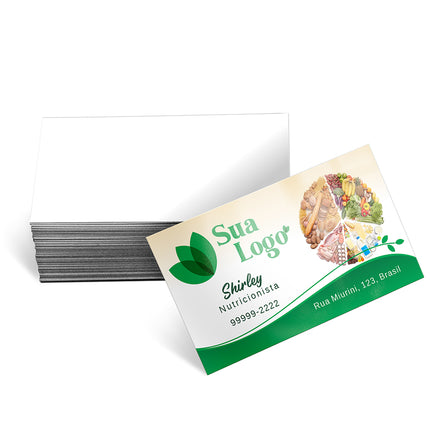 Cartões De Visita Couchê 250G Verniz Uv Total Frente