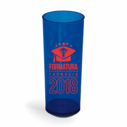 Copo Long Drink 350Ml  Transparente Azul  1X0