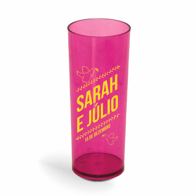 Copo Long Drink 350Ml  Transparente Rosa  1X0