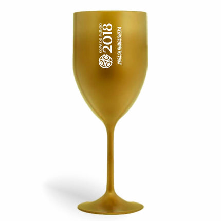 Taça De Vinho 330Ml Impressão  Leitosa Dourada  1X0