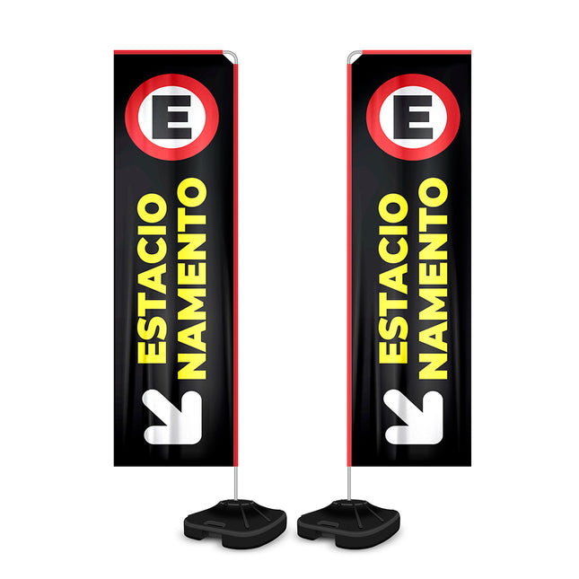 Wind Banner Kit Completo Tecido Oxford  Modelo Retangular Altura Montado 2,80 Metros G 4X4