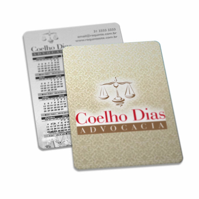 Calendário De Bolso Couchê 300G  Verniz Uv Total Frente