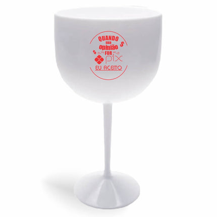 Taça De Gin 580Ml Impressão  Leitosa Branca  1X0