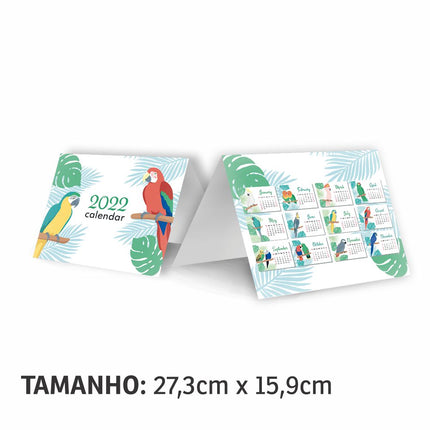 Calendário De Mesa Básico Pvc 0,50Mm Premium  Branco  4X0