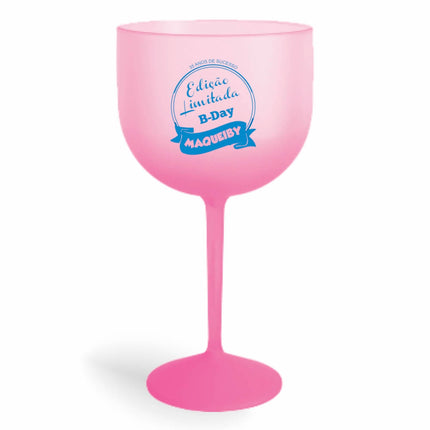 Taça De Gin 580Ml Impressão  Degradê Rosa  1X0