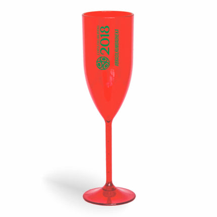 Taça De Champanhe 180Ml Impressão  Transparente Vermelha  1X0