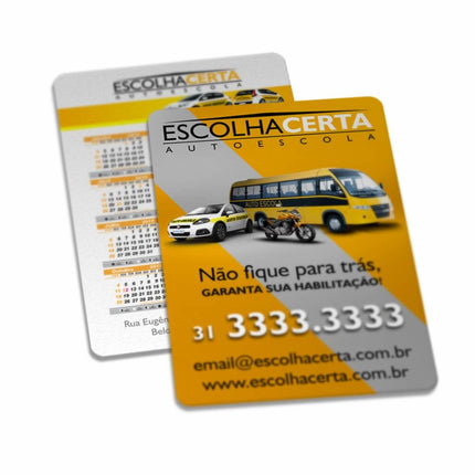 Calendário De Bolso Couchê 300G Lam Fosca E Verniz Localizado Frente E Verso  4X4