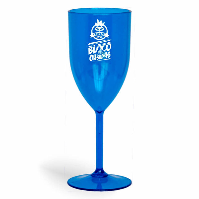 Taça De Vinho 330Ml Impressão  Transparente Azul  1X0